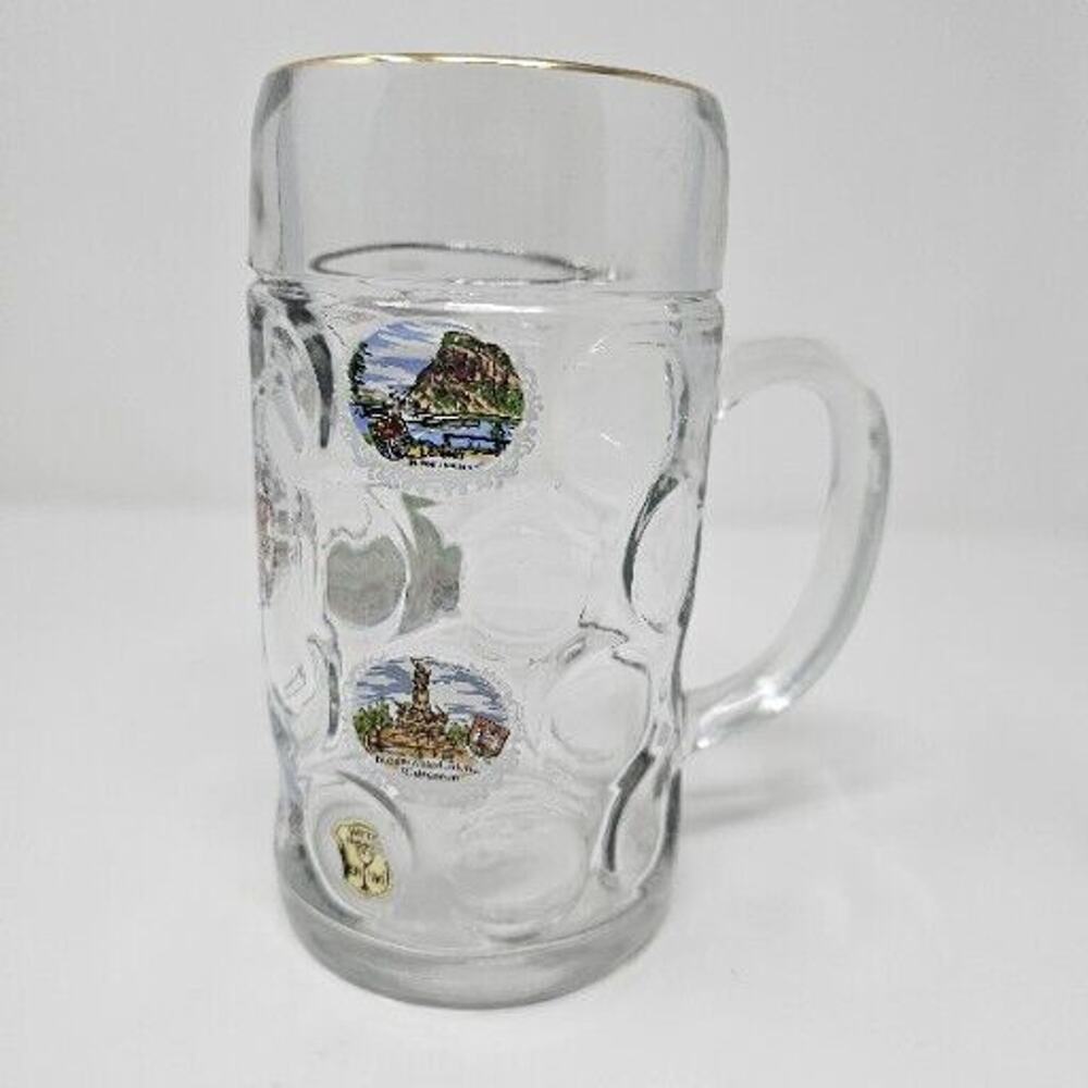 German Beer Stein Glass Large Wittig Hadamar Tankard Mug Germany Man Cave